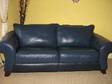 High Quality Blue 4 Seater Leather Sofa - Immaculate....